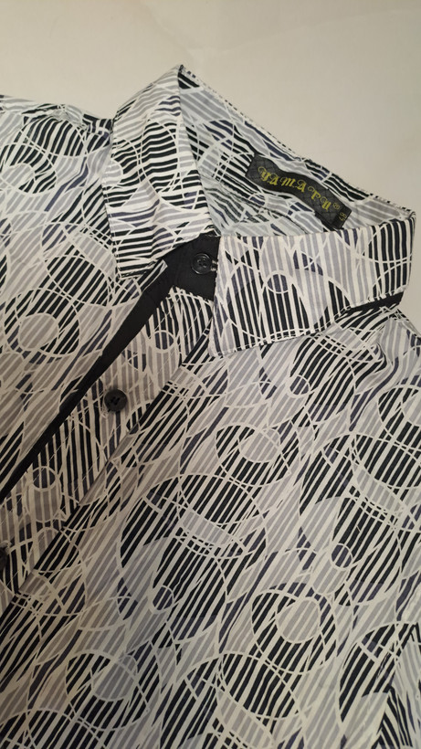 شومیز استین کوتاه زنانه سفید مشکی